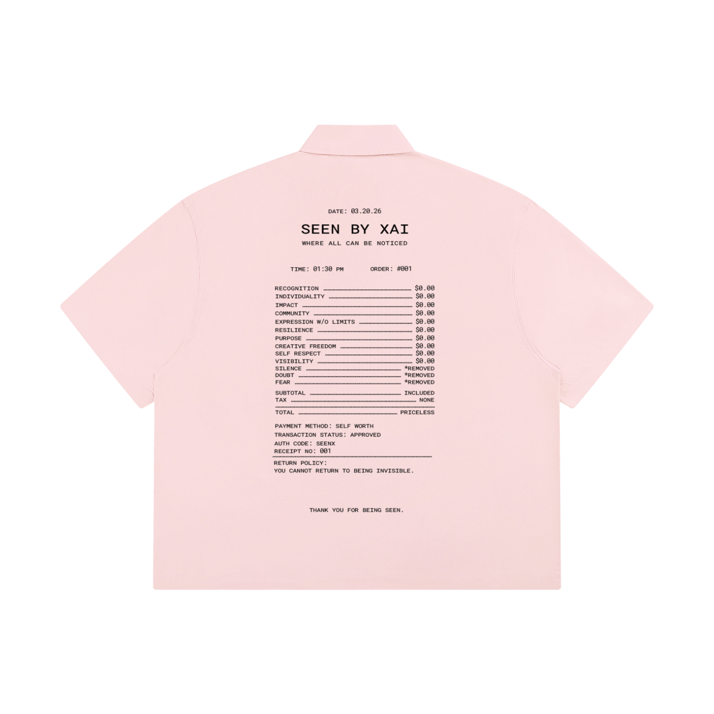 Receipt Boxy Short Sleeve Shirt