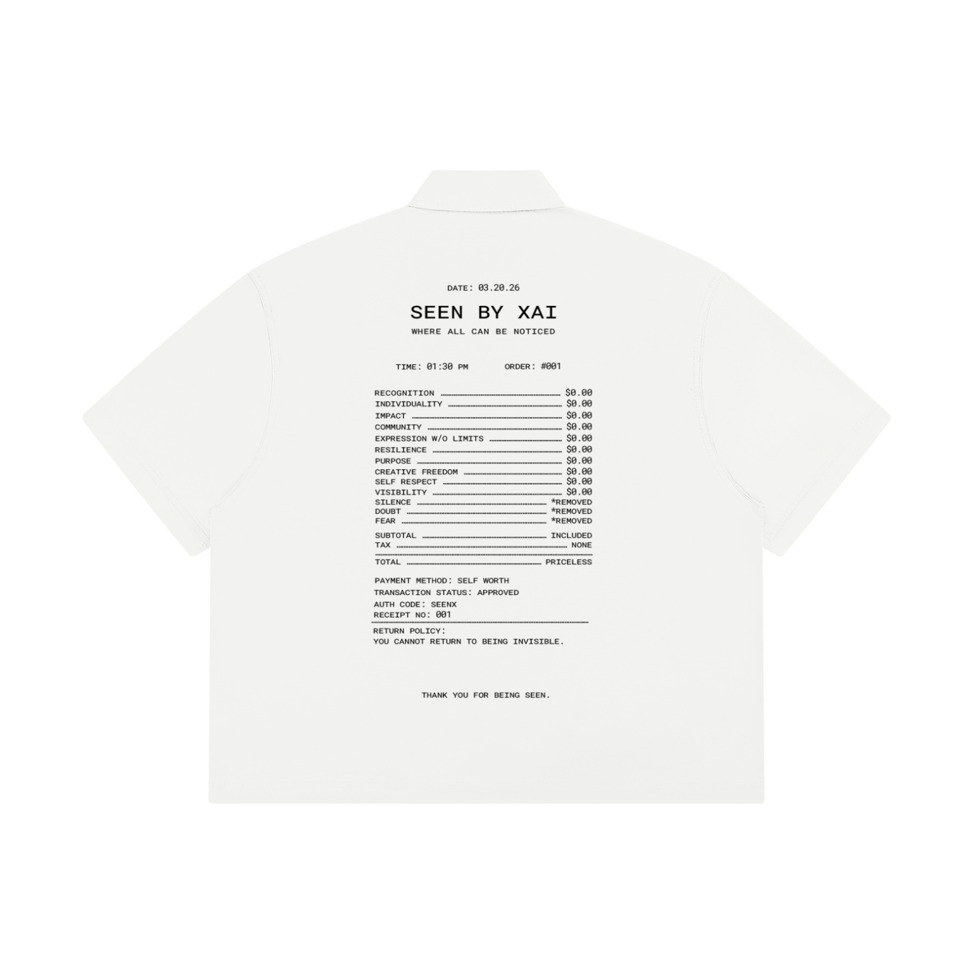 Receipt Boxy Short Sleeve Shirt